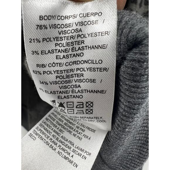 Lucky Brand Women's Leopard Crew Pullover Sweater Stretch Gray Size S/P - Picture 5 of 8